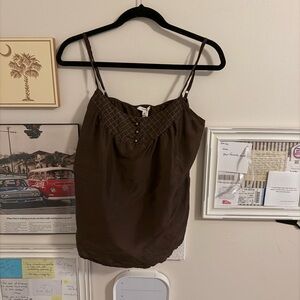 VNTG NWOT Brown Spaghetti Strap Top ‘06